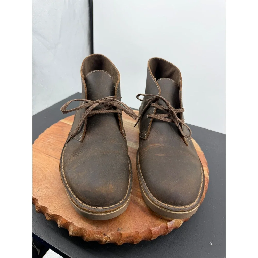 Clarks Bushacre 2 Chukka Boots Mens 12 Dark Brown Leather Lace Up Desert Boot